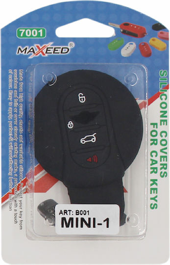 Silicone Car Key Cover Case Type-1 with 4 Buttons for Mini Cooper Black NG-