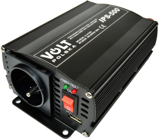 Volt Polska Inverter Αυτοκινήτου Τροποποιημένου Ημιτόνου 500W για 12V DC