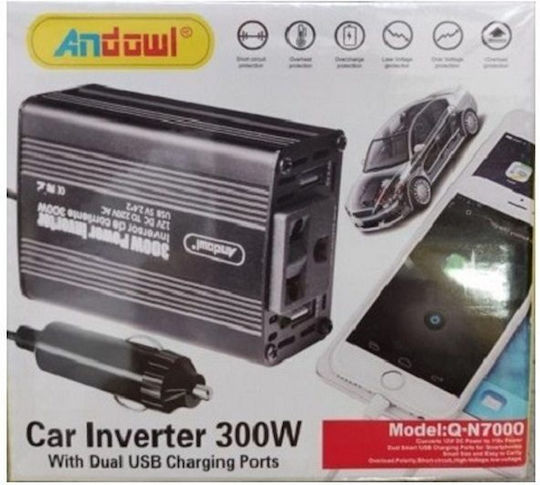 Andowl Qn7000 Car Inverter Modified Sinewave 300W for 12V DC
