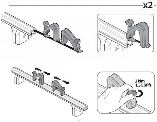 Menabo Car Roof Rack Stoppers Cargo Safety Stop For Professional Bars Menabo 4pcs 4pcs