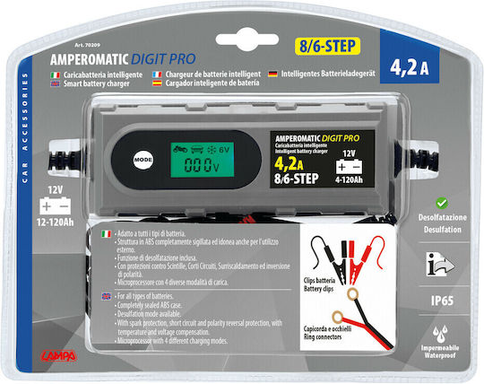 Lampa Amperomatic Digit Pro Batterieladegerät für Auto & Motorrad 12V