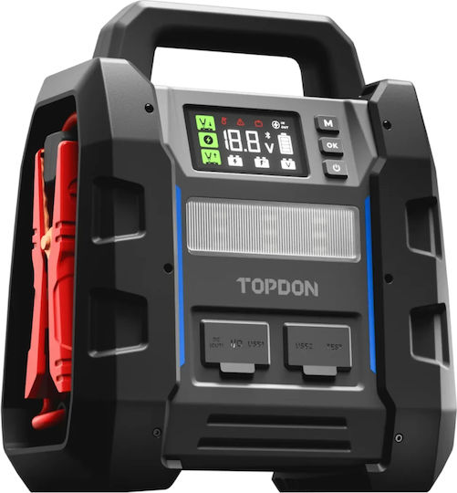 Topdon Portable Car Battery Jump Starter with Φακό 12V