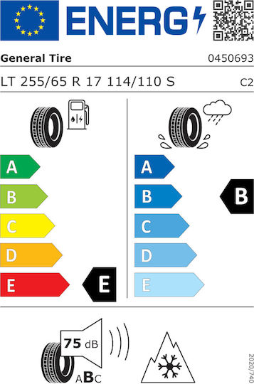 General Tire Grabber AT3 255/65R17 114S FR Anvelopă 4 Anotimpuri pentru 4x4 / SUV Auto