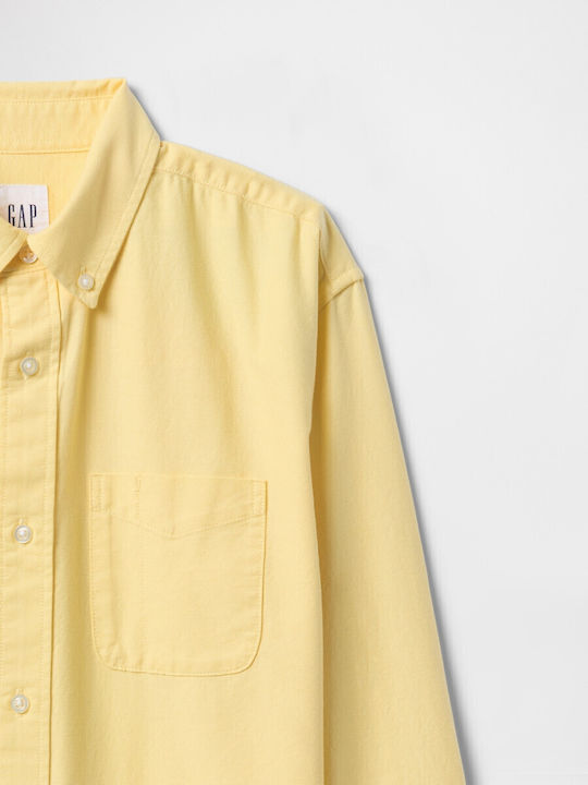 Kids Shirt Long Sleeve pale banana yellow Oxford