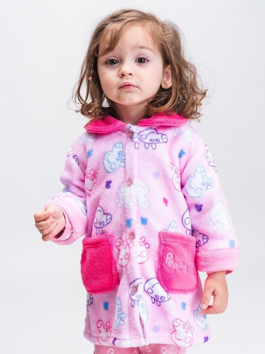 Peppa Pig Παιδική Ρόμπα Χειμωνιάτικη Fleece Ροζ