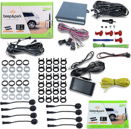 Valeo Car Parking System Beep & Park with Screen and 8 Sensors in Black Color