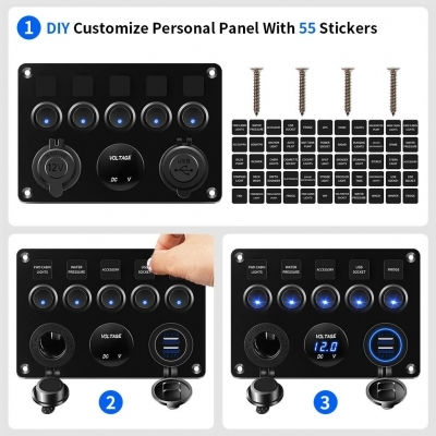 Car Voltmeter Boat Switch with Panels