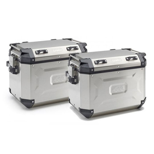 Kappa Moto K-Force Set de Genti Laterale pentru Motociclete Aluminiu 48lt in Argintiu culoare