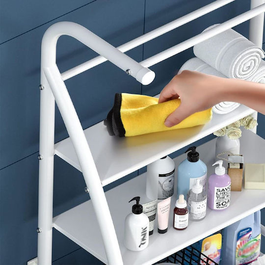 Home Use Bathroom Shelf Huh-0222 3 Shelves Metal 65x25x175cm White Home Use