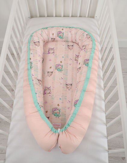 Bobono Baby- und Kinderkissen Nest Ecru, Powder Pink