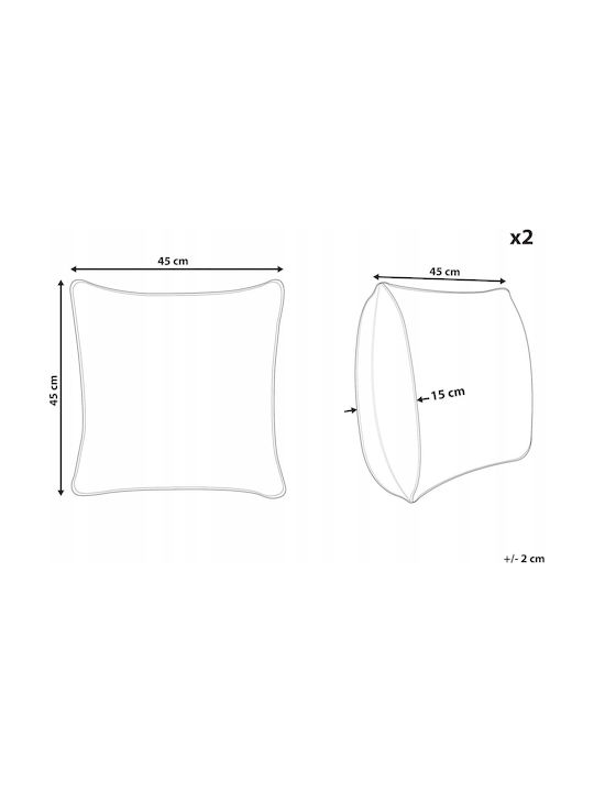 Set 2 Baumwoll-Zierkissen Dunkelgrau Constylis 45 x 45 cm Lumarko
