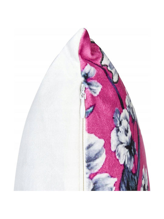 Set 2 Velvet Embroidered Cushions Fuchsia Koeleria 45 X 45 Cm Lumarko