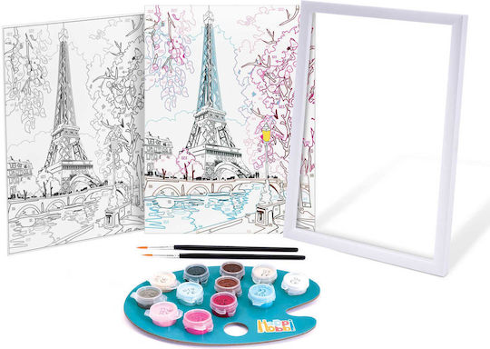 HappiHobbi Ζωγραφική Paint & Frame Paint By Numbers Spring Paris για Παιδιά 12+ Ετών