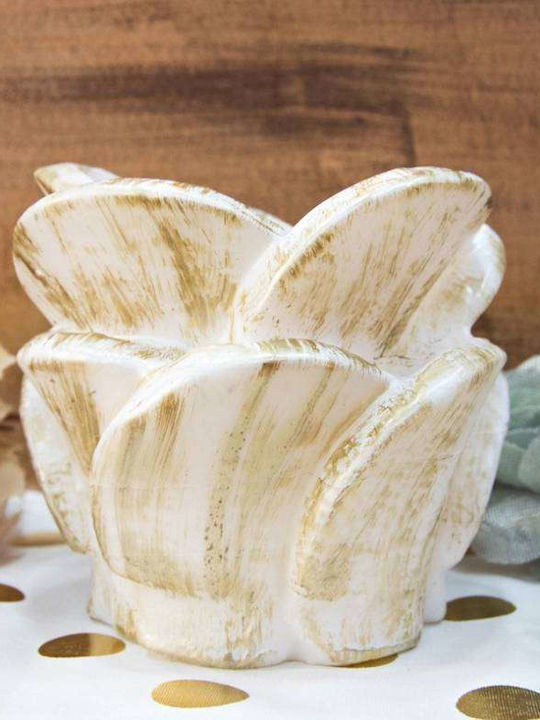 White Gold Τριαντάφυλλo Ποτηράκι Ρεσώ Medium 14x16cm