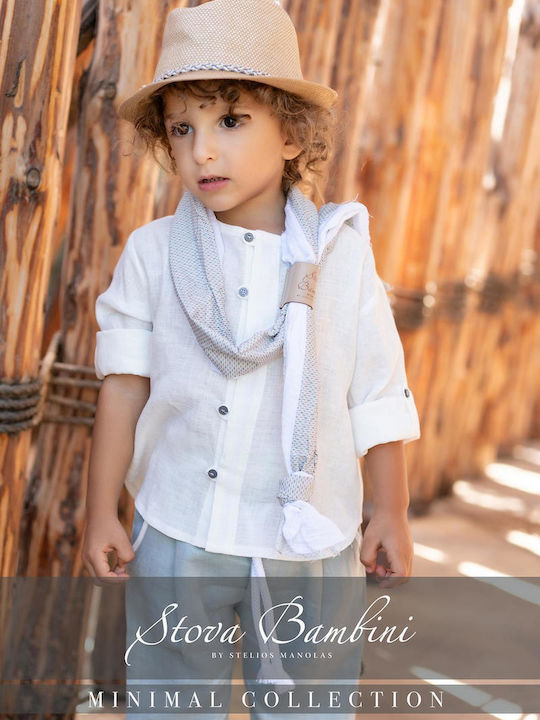 Stova Bambini Дрехи За Кръщене За Момче Костюм Бял 5 Бройки