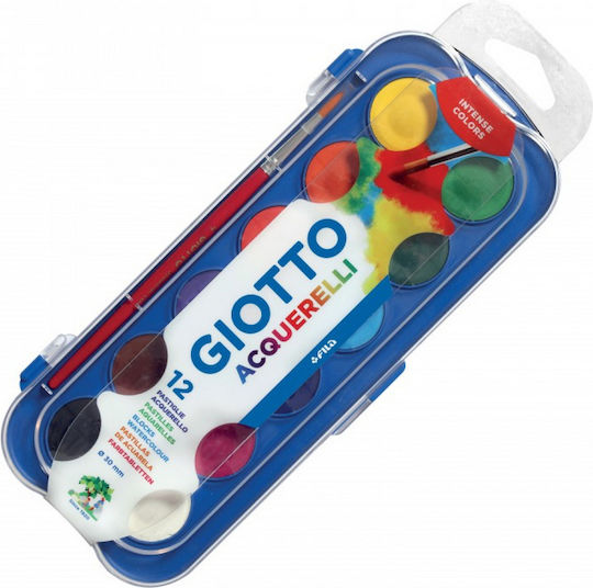 Giotto Комплект Акварели Пъстри с Четка 12бр