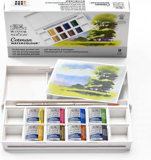 Winsor & Newton Cotman Акварел Многоцветен с Четка