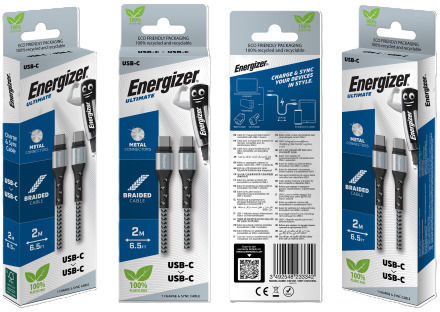 Energizer Regular USB 2.0 Cablu USB-C bărbătesc - USB-C Argintiu 2m (C521CKSL)