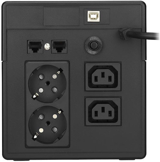 Lapara VST-LCD 1500 UPS Line-Interactive 1500VA 900W με 4 IEC Πρίζες