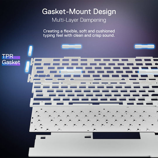 Redragon Geb K673WB-RGB-Pro Ασύρματο Gaming Μηχανικό Πληκτρολόγιο 75% με RGB φωτισμό (Αγγλικό US)