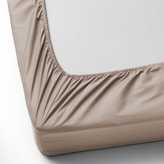 First Choice Σετ Υπέρδιπλο 3τμχ 160x200εκ. με Λάστιχο Brown (mink)