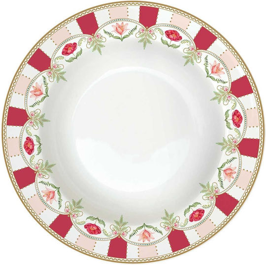 Marva Plate Soup made of Porcelain Red with Diameter 21.5cm Marva Plate Soup made of Porcelain Red with Diameter 21.5cm