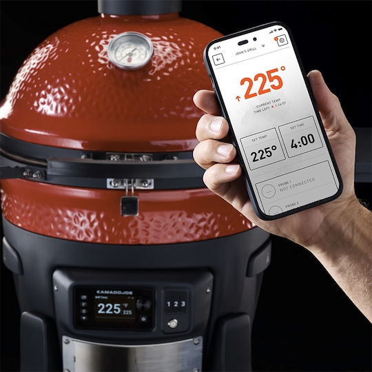Kamado Joe Konnected Joe Керамично Скара на дървени въглища Камадо с Капак и Пушилня