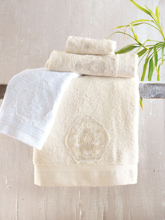 Rythmos Badetuch-Set 3 Stück Thalia Ecru Gewicht 500gr/m²