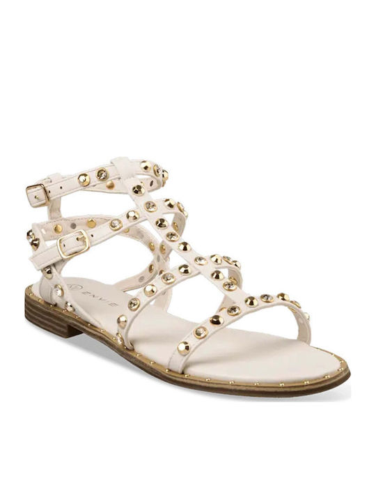 Women's Flat Sandals in White Color