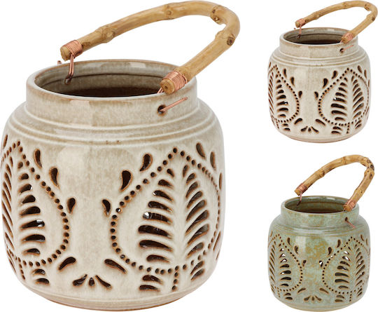 Koopman Laterne Keramik Beige 14.5x14cm 1Stück