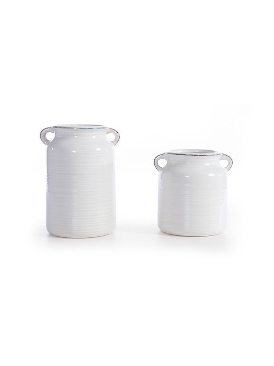 Nef-Nef Homeware Διακοσμητικό Βάζο Κεραμικό Εκρού Φ15.5xΥ15.5cm
