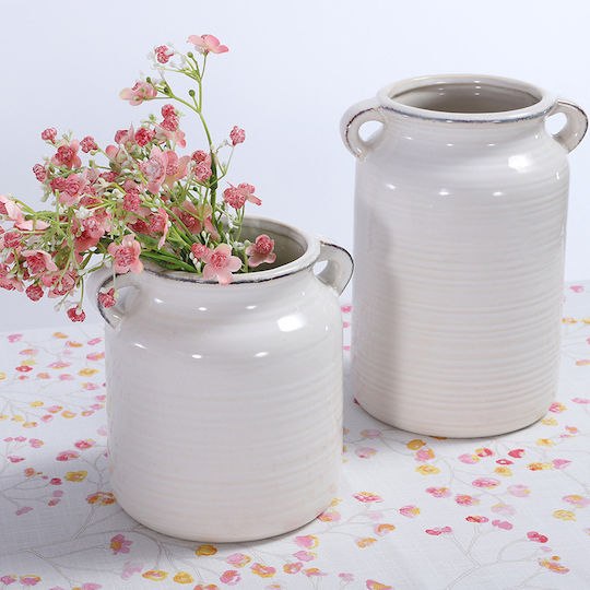 Nef-Nef Homeware Decorative Vase Ecru 15.5x15.5x15.5cm