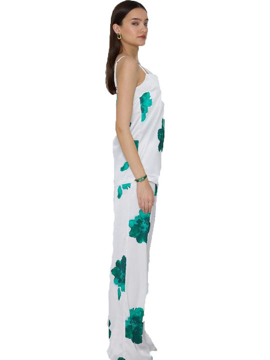 Donella Women's Fabric Trousers Green