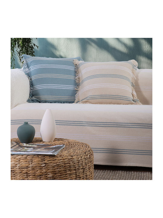 Nef-Nef Homeware Spirit Sofa Throw 2 Seater 180x250cm Natural Spirit Blue