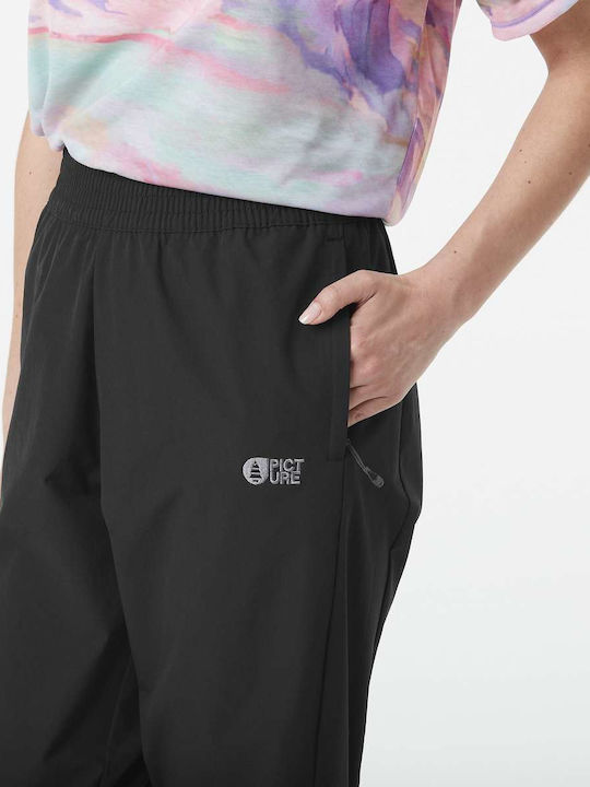 Damen Stoffhose in Verjüngt Bein Stil Schwarz