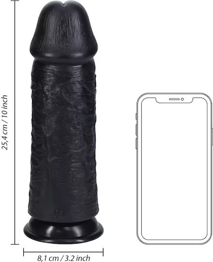 Shots Ρεαλιστικό Dildo με Όρχεις και Βεντούζα Μαύρο 24.5cm