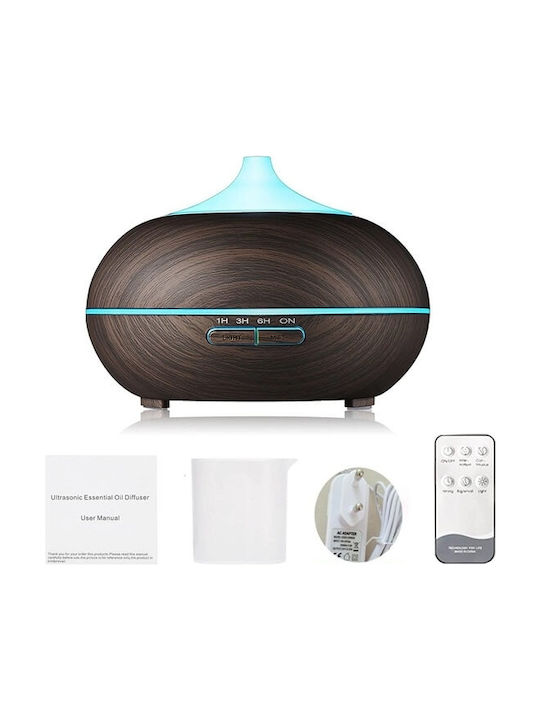 ACP Lumini LED Dispozitiv de aromaterapie Ultrasonic cu telecomandă Maro 400ml 2050077