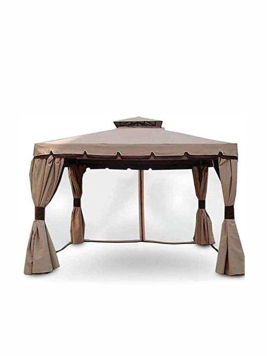 Bakaji Gazebo Garten Braun 3x4m