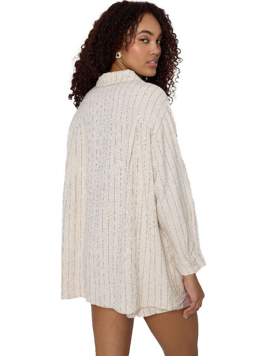 Felice Langärmelig Damen Hemd Beige
