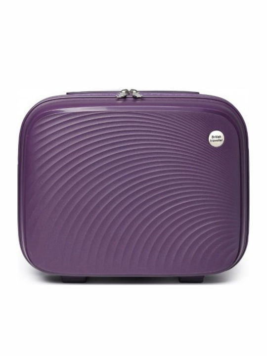 Miss Lulu British Traveller Lightweight 14 Inch Polypropylene Vanity Case Purple