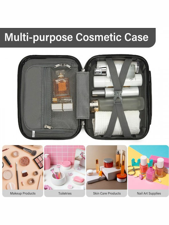 Miss Lulu Hard Shell Cosmetic Case – Durable Travel Makeup Organizer Ykk Zipper Grey