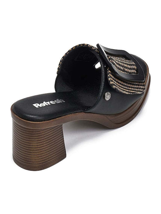 Mules with High Heel in Black Color