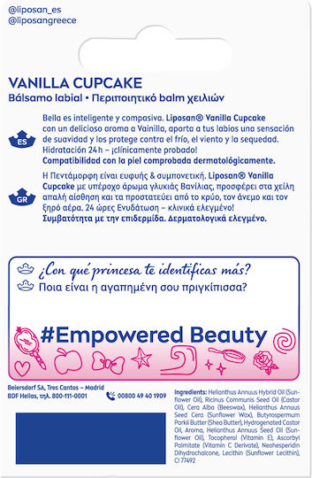 Liposan Disney Lip Balm for Kids Vanilla Cupcake Princess 4.8gr