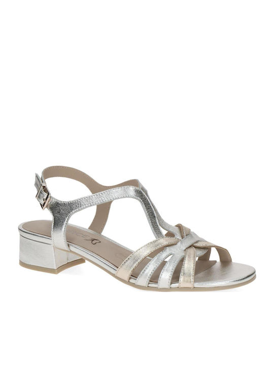 Leder Sandalen Silber