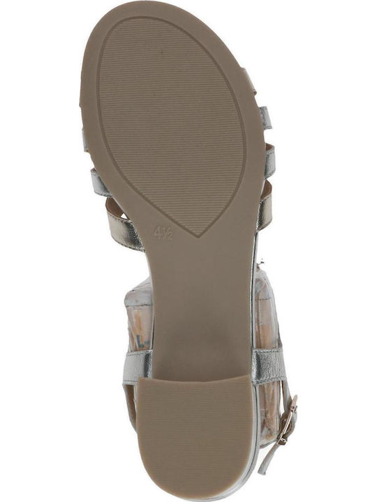 Leder Sandalen Silber