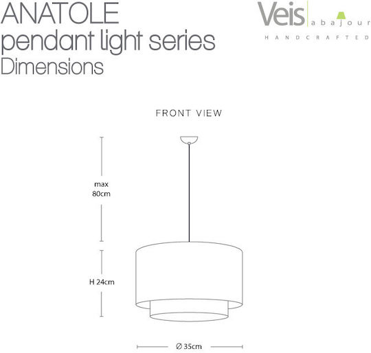 Veis Pendant Light Green for 14 Bulbs E27 35x35x24cm