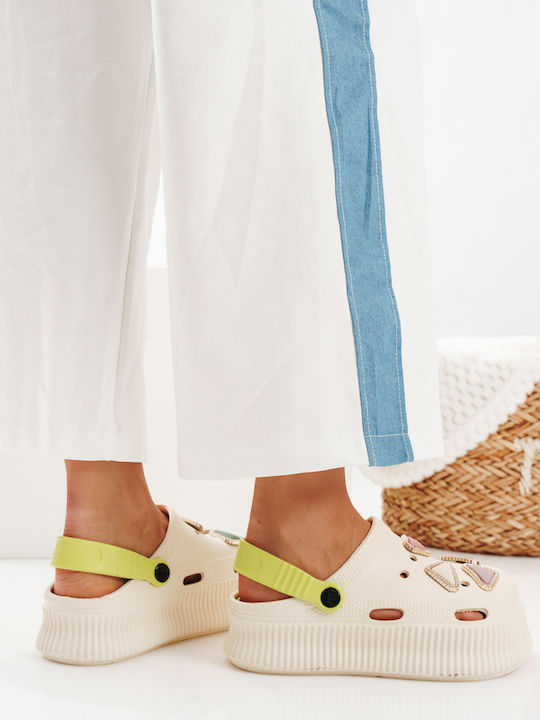 Beige Clogs Geometrisch Chic
