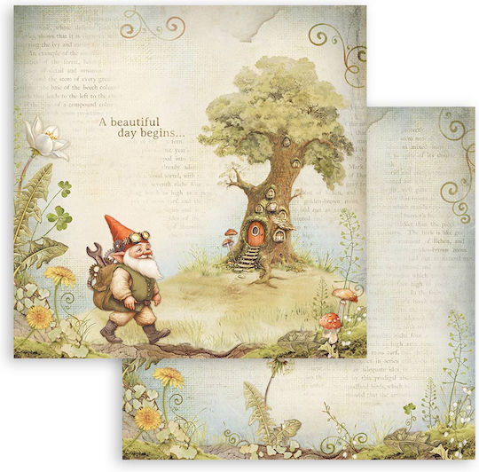 Скрапбукинг хартии 10 бр. 30.5×30.5 см Stamperia Hidden Grove