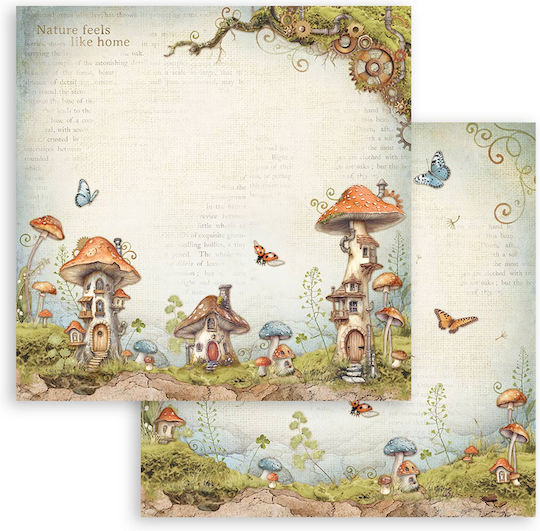 Скрапбукинг хартии 10 бр. 30.5×30.5 см Stamperia Hidden Grove
