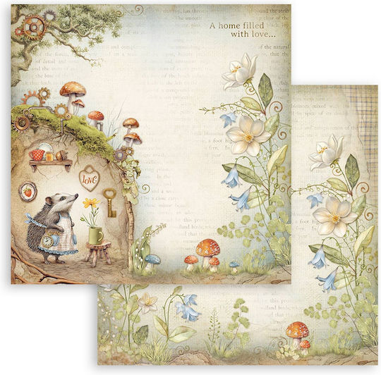 Скрапбукинг хартии 10 бр. 30.5×30.5 см Stamperia Hidden Grove